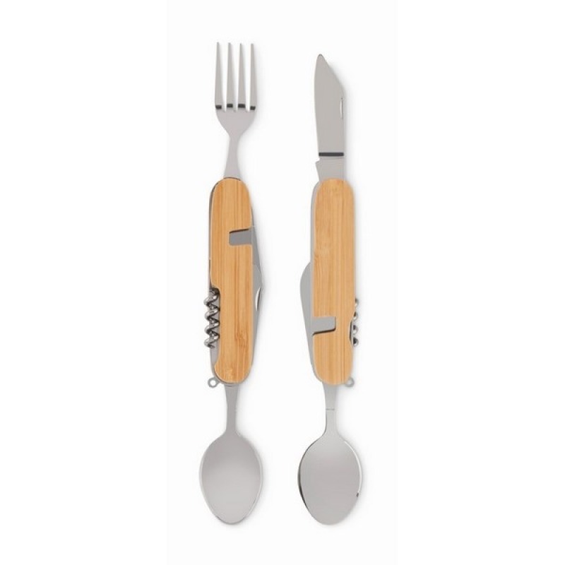 Ksvaye 2pcs 6 en 1 Couvert Pliable Camping Multifonction Vaisselle de