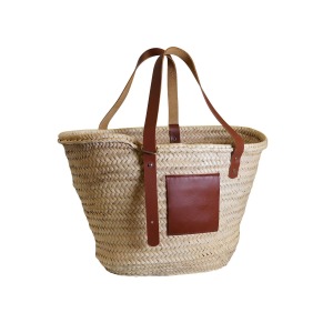 Panier publicitaire anses cuir 38x25x23cm