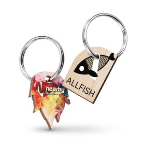 Porte-clés bois -35mm- Made in France - PUHT gravure laser