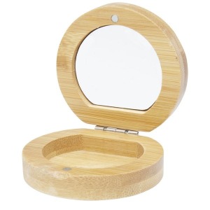 Miroir de poche personnalisé Afrodit en bambou