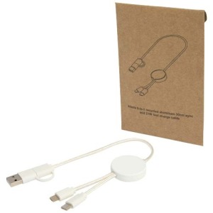 Câble avec logo 5 en 1 Citala en plastique recyclé de 30 cm pour la synchronisation des données et la charge rapide de 27 W