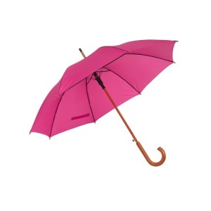 Parapluie publicitaire bois automatique à poignée col de cygne