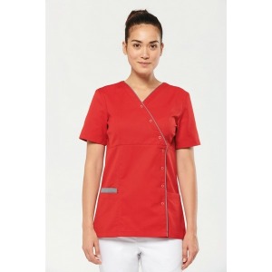 Blouse publicitaire polycoton avec boutons-pression femme