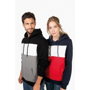 Sweat-shirt promotionnel tricolore à capuche unisexe
