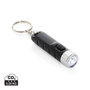 Porte-clés lampe personnalisable torche charge USB en plastique RCS Globix
