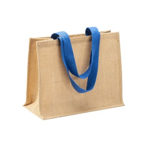 Tote bag personnalisable en toile de jute, anses longues et soufflet