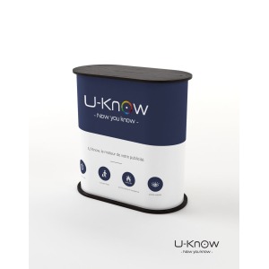 Comptoir avec logo d'accueil - bar bacota