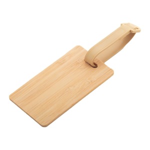 Etiquette à bagage en bois