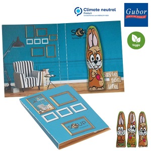 Carte à croquer avec Lapin de Pâques en chocolat mini - motif standard