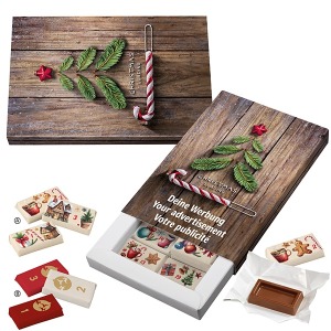 Calendrier de l'avent Coffret cadeau motif standard personnalisé avec des napolitains