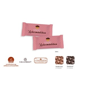 Chocolat mini-tablette de 5g, chocolat au lait Callebaut