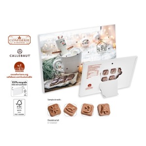 Calendrier de l'Avent à poser impression personnalisée, Callebaut chocolat au lait calendrier
