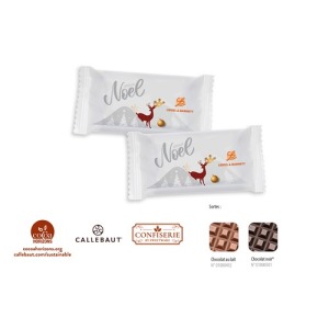 Chocolat mini-tablette de 10g, chocolat au lait Callebaut