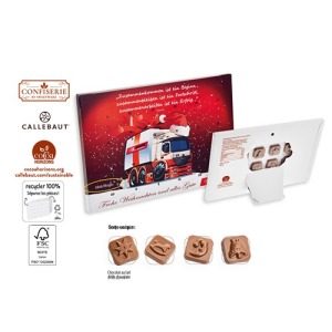 Calendrier de l'Avent à poser personnalisé, Callebaut chocolat au lait calendrier