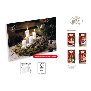 Calendrier de l'Avent HEIDEL à accrocher impression personnalisée, Des barres de chocolat de Heidel
