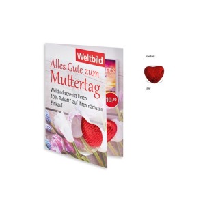 Carte à plier avec figurine en chocolat au lait