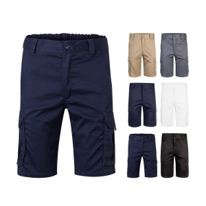 VL HEBE. Bermuda publicitaire stretch, multipoches 240g/m², en coton 46%, EME 38% et polyester 16%