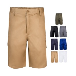 VL CHIONE. Bermuda personnalisé sergé, multipoches 200g/m², en coton 35% et polyester 65%