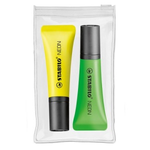 STABILO NEON avec logo surligneur Etui zippé de 2