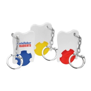 Porte-clés jeton publicitaire 1€ dent