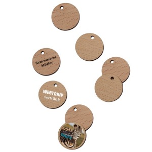 Jeton publicitaire 1 euro en bois