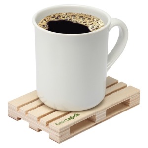 Sous-verre publicitaire en bois palette