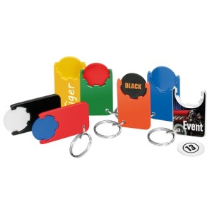 Porte-clés jeton avec logo 1€ Beta