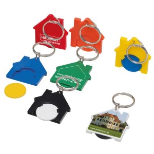Porte-clés jeton personnalisable 1€ Maison