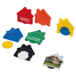Porte-clés jeton personnalisable 1€ Maison