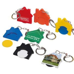 Porte-clés jeton personnalisable 1€ Maison