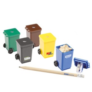 Taille crayon publicitaire poubelle