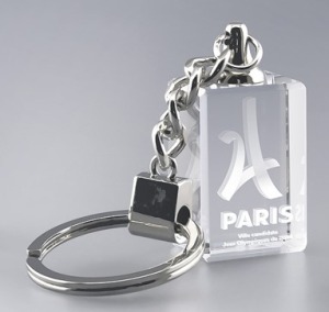 Porte-clés personnalisable rectangle en verre