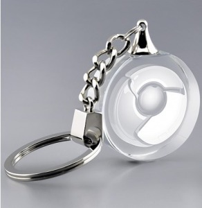 Porte-clefs rond en verre