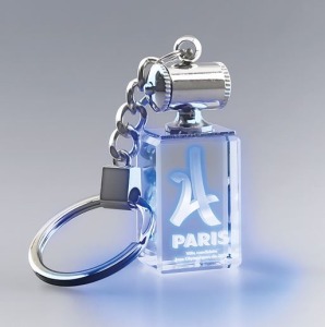 Porte-clefs rectangle lumineux promotionnel bleu
