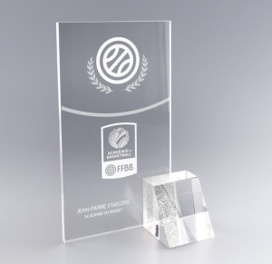 Trophée podium personnalisé argenté