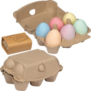 Oeufs en craie promotionnelle dans une boîte en carton