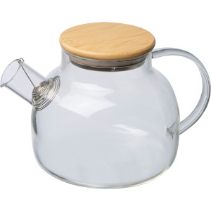 Bouteille en verre avec couvercle en bambou, 1.000 ml