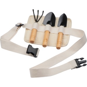 Set d'outils de jardinage publicitaires dans une ceinture en coton
