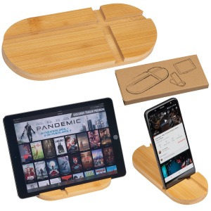 Support pour tablette et smartphone en bambou