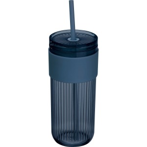 Tasse personnalisée à rayures avec paille SOLEDAD