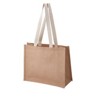 Sac en jute publicitaire avec anses plates en coton