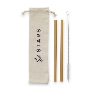 ECO Bamboe Straw Set pailles publicitaires en bambou