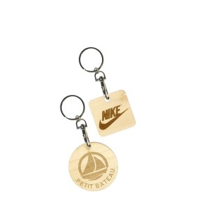 Porte-clés bois rond ou carré 30mm