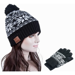 Pack son hiver : bonnet publicitaire multicolore, écouteurs intégrés gants tactiles