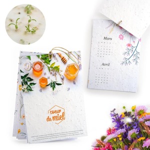 CALENDRIER personnalisable EN PAPIER DE GRAINES PERSONNALISÉ - A5