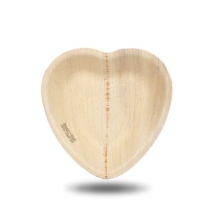 Assiette feuille de palmier en forme de coeur 16cm