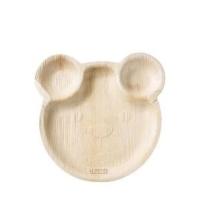 Assiette feuille de palmier en forme d'ourson 23cm