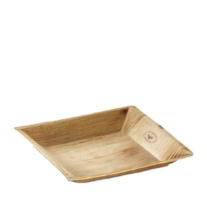 Plateau carré feuille de palmier 17.5x17.5cm