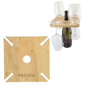 Porte-verres personnalisable et bouteilles de vin en bois