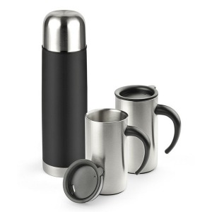 Cadeaux d'affaires thermos 500ml et 2 tasses isothermes 280ml